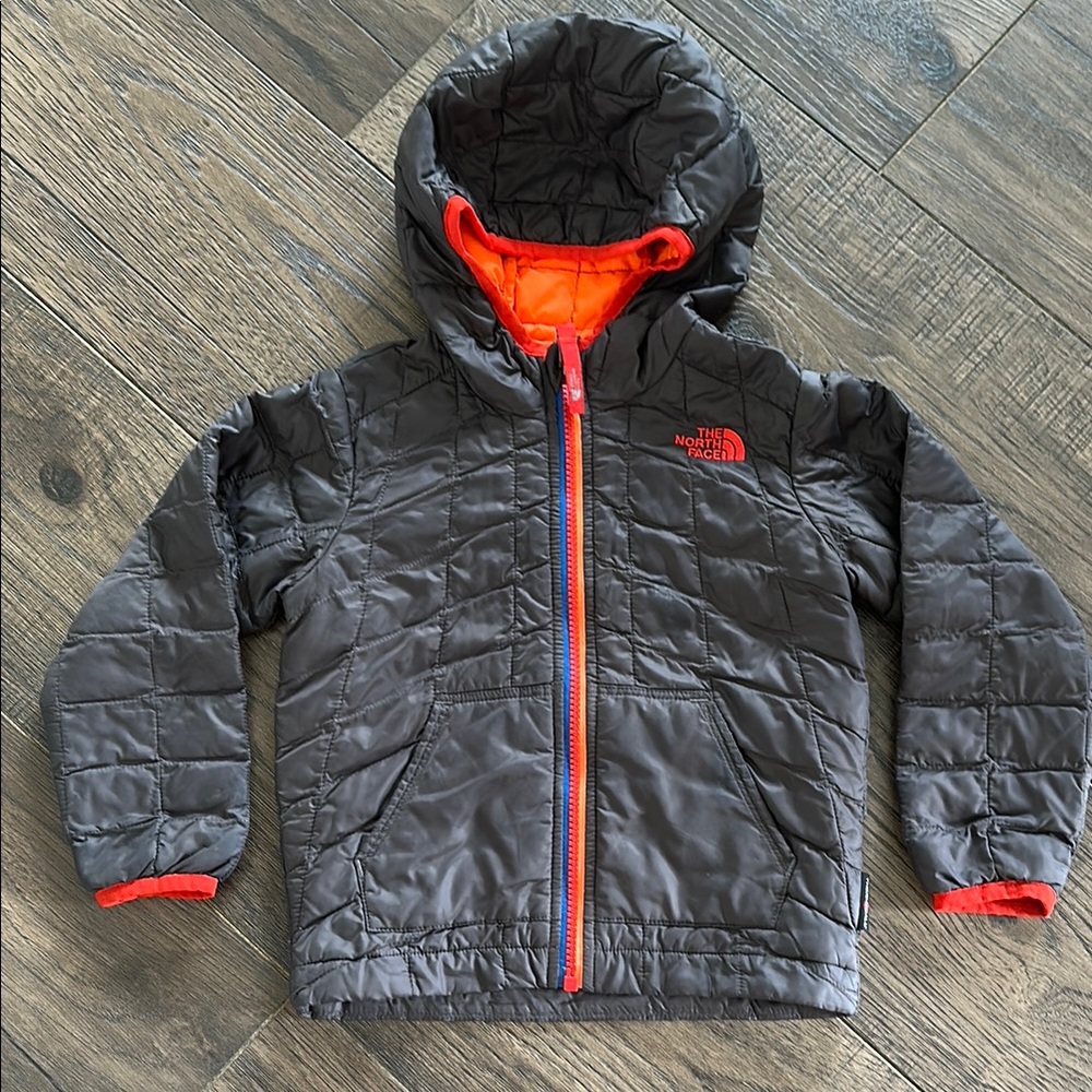 The North Face Kids' Gray and Orange Puffer Jacket